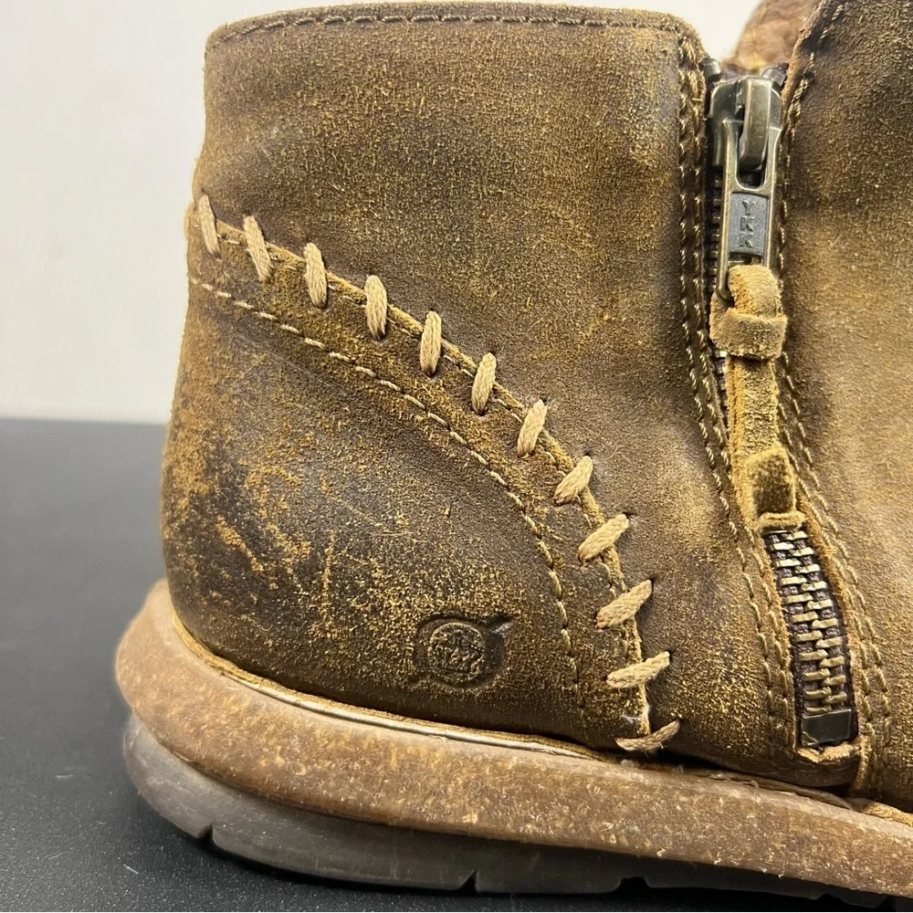 BORN Tavar Distressed Suede Ankle Boots Women’s Size 9 Brown